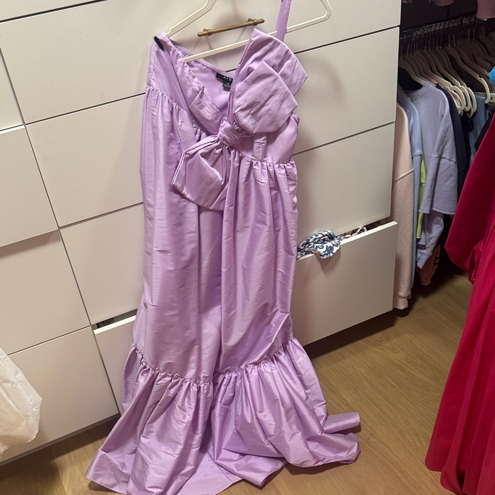 Anthropologie One-Shoulder Bow Maxi Dress in Lilac - Picture 5 of 5
